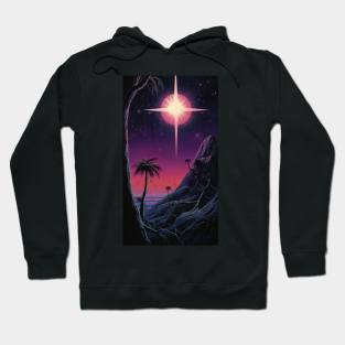 Dark Fantasy Moon on Empty Island Hoodie